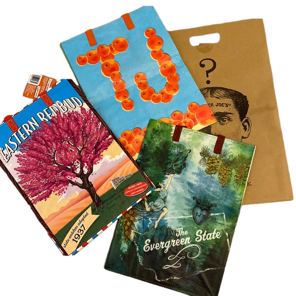 Trade Joe’s open mystery Pack . 3 Reusable tote shopping bags. New .